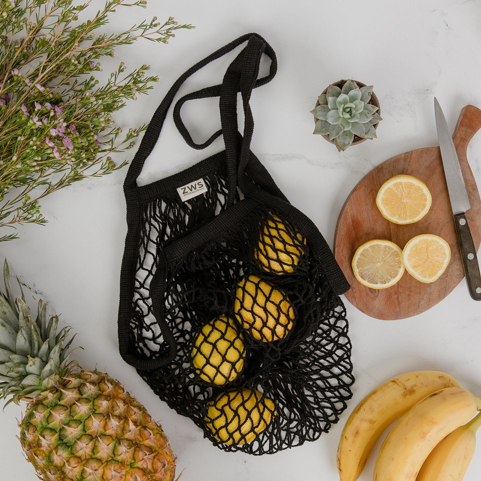Organic Cotton String Freezer Bag - Zero Waste Mesh Bag to Organize Freezer - Image 4